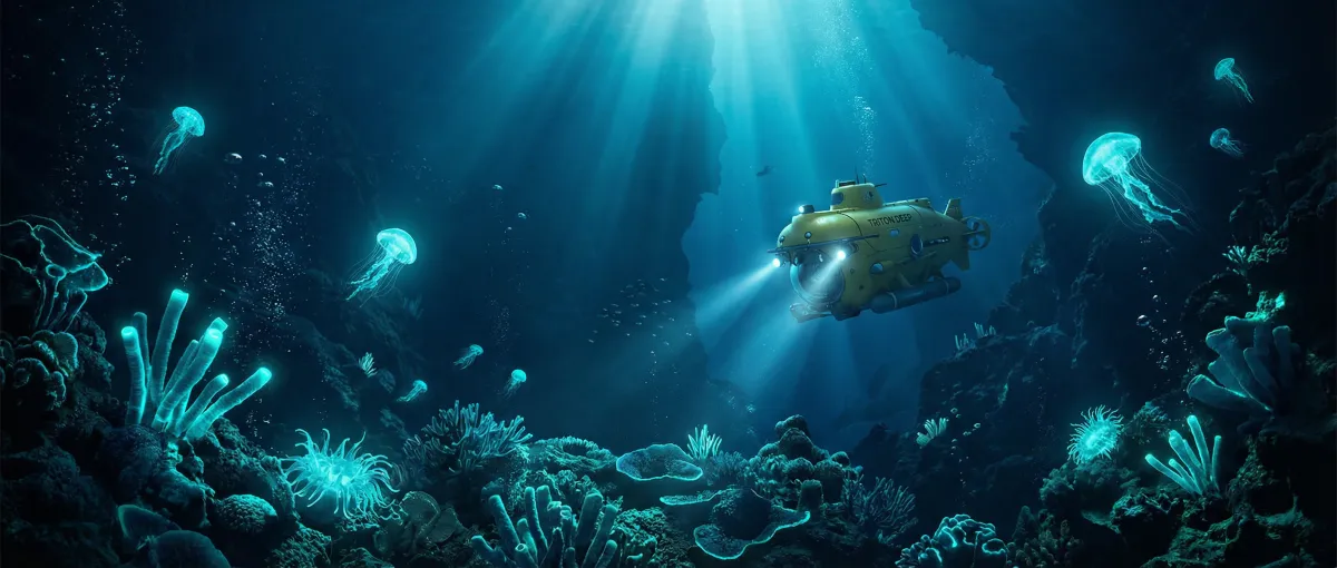 深海探索潜艇与荧光生物 - 大佬的365天无删除中文翻译2000